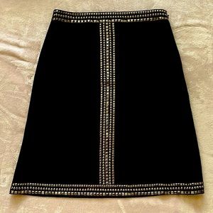 St John knit black embellished skirt size 2